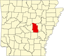 Map of Arkansas highlighting Lonoke County
